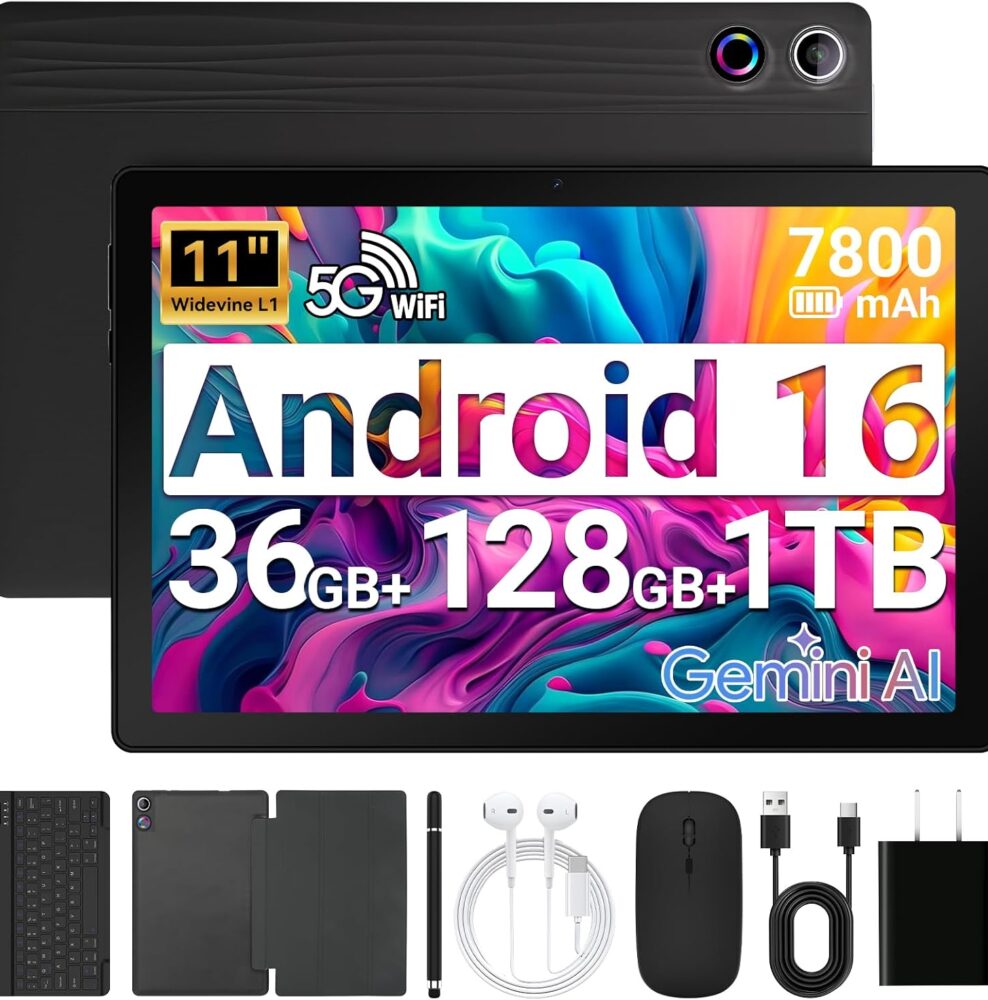 URAO Tablet,11" Android 16 Tablet Octa-core 36GB+128GB Gemini AI